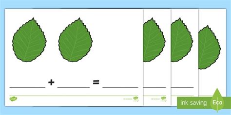 Blank Leaf Number Sentence Worksheets (teacher made)