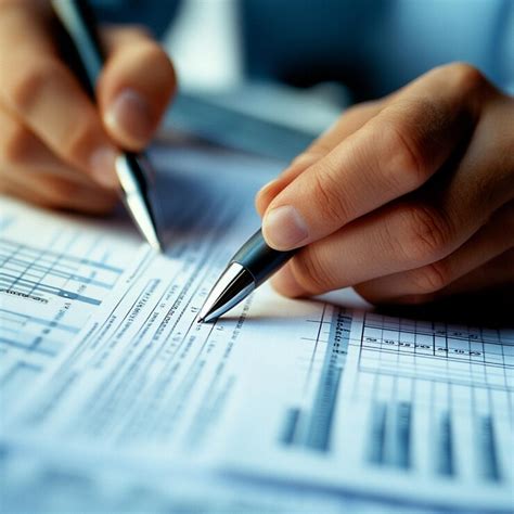 Snapshot of a person reviewing a balance sheet and income statement ...
