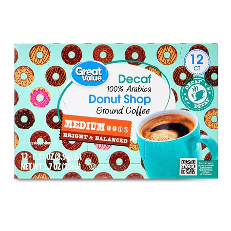 Great Value Donut Shop Decaf Ground Coffee Pods, 12 Ct - Walmart ...