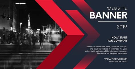 Profesjonalny baner strony internetowej z czerwonymi kształtami ...