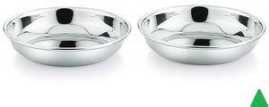 BZILO Pack of 2 Stainless Steel Halwa Plate/Snacks Plate Food-Grade G1 ...