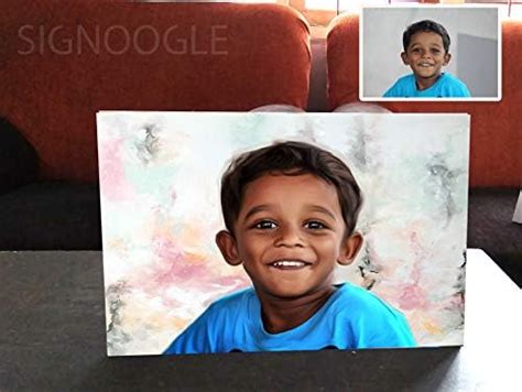 SIGNOOGLE Personalized/Customized Baby Image Oil Painted Photo Frame ...