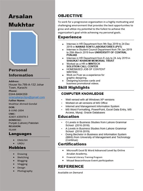 Image result for CV Format for Job