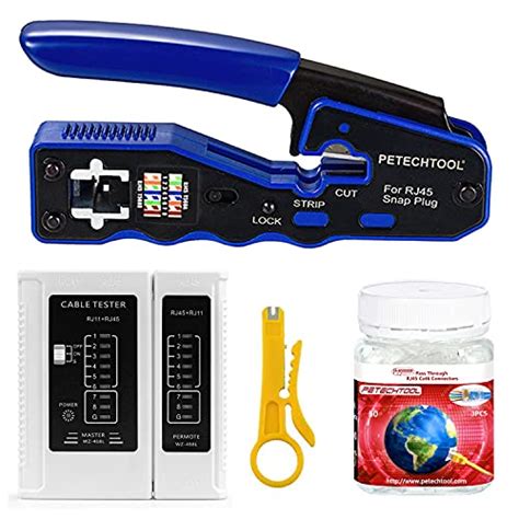 PETECHTOOL RJ45 Crimp Tool All-in-one Crimping tool Ethernet Wire ...