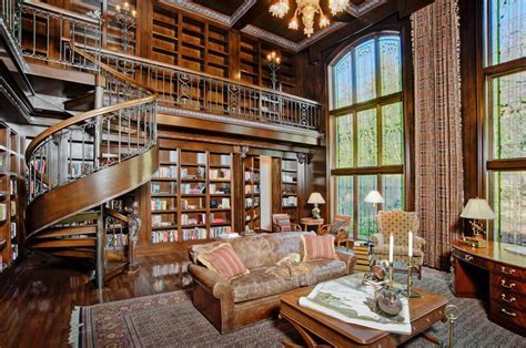 Traditional Home Library Design 的图像结果