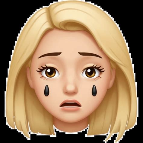 Mascara running down face from crying girl emoji | AI Emoji Generator