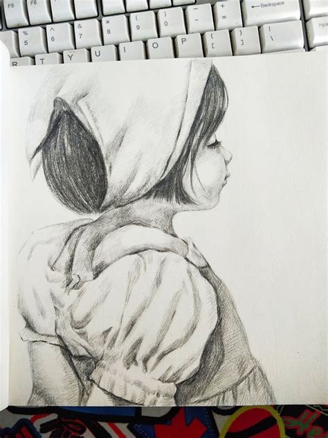 铅笔画 小女孩|纯艺术|绘画|bimeixiu - 临摹作品 - 站酷 (ZCOOL)