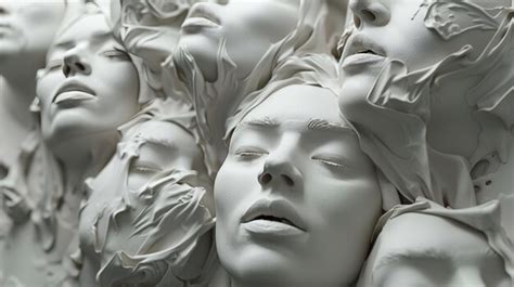 Design a collection of 3d clay renders that depict abstract ...