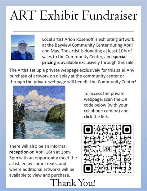 Art Show on Sunday, April 16 - Bayview Community Center