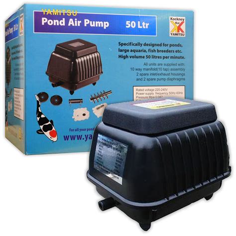 Kockney Koi Yamitsu Pond Air Pump 50L Water Oxygenator Health Fish Koi ...
