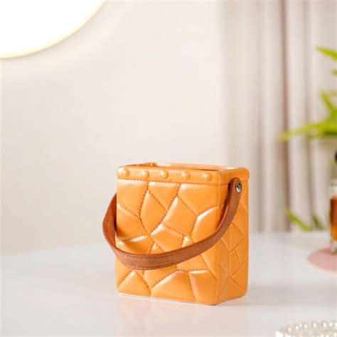 Ceramic Mini Bag Vase Mustard Yellow Online - Premium Vase | Nestasia