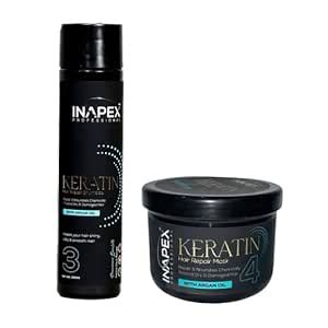 Buy INAPEX Professional Premium Keratin Hair Repair Shampoo & Mask With ...