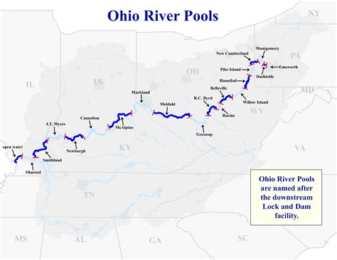 Map of the ohio river