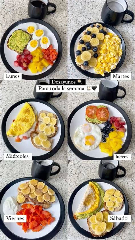 Desayunos saludables y deliciosos para la semana 🥗🤍 en 2025 | Comida ...