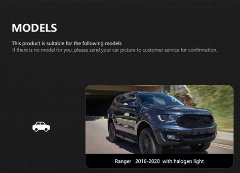 Ford Ranger Headlight 2016-2017 Everest Endeavor LED Head lamp light H7 ...