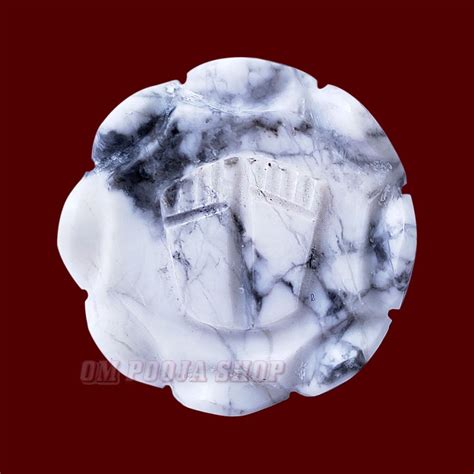 Buy White Howlite Lakshmi Charan Paduka on Lotus Flower