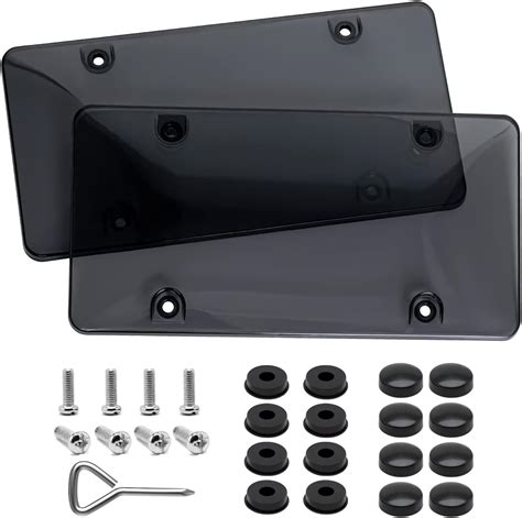 2 Pcs License Plates Cover Black Unbreakable Dark Design,Fits All ...