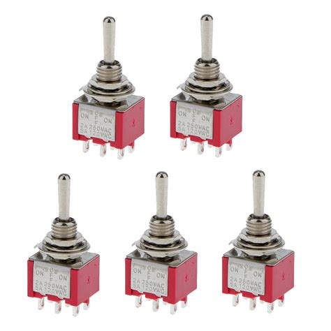 Generic 5pcs Red SPST Miniature Toggle Switch on/off Change Model ...