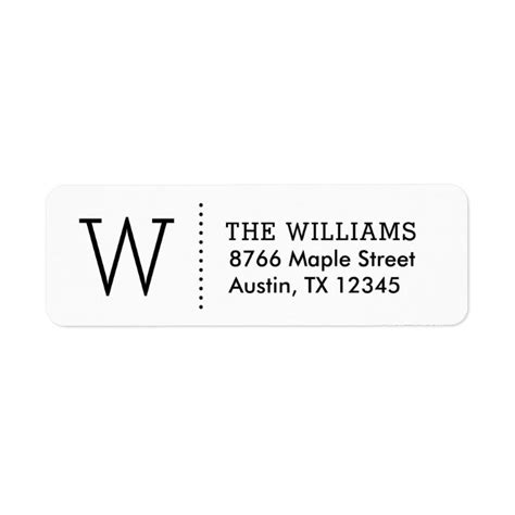 Simple Monogram Return Address Labels | Zazzle.com
