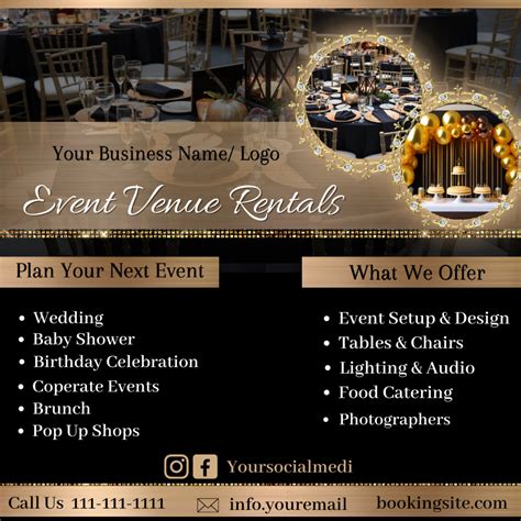 Event Rental Space Flyer, Party Rental Flyer, Event Rental ...