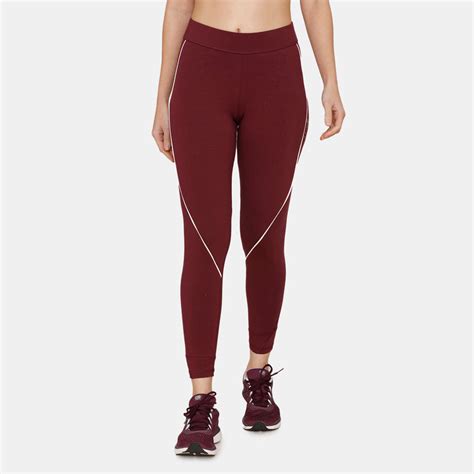 Buy Zivame Zelocity High Rise Quick Dry Leggings - Grape Wine Purple Online