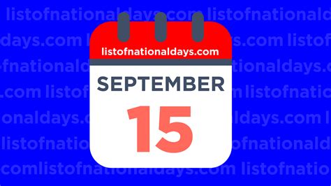 SEPTEMBER 15TH - List Of National Days
