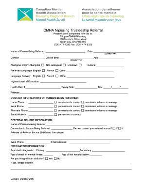 Fillable Online nipissing cmha Bridges Trusteeship ReferralCMHA ...