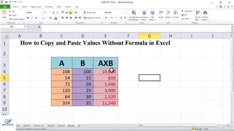 In Excel How to Copy a Value without Formula 的图像结果