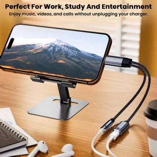 AUDIOCULAR D19 Male Type C to Female Type C and 3.5mm Audio Adapter, 1 ...