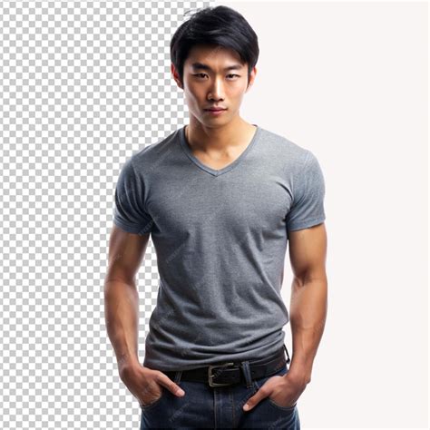 Premium PSD | PSD of a male asian model isolated on transparent background