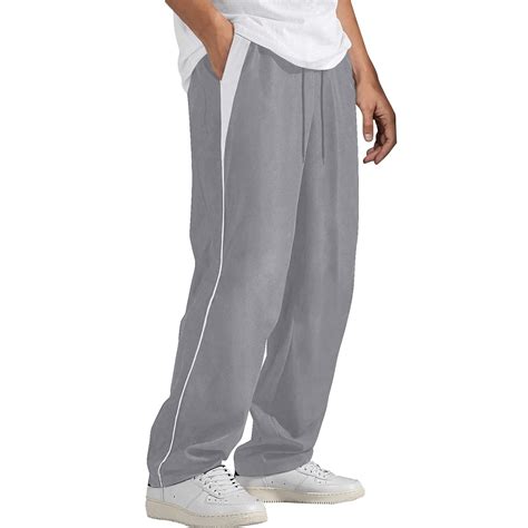 Chiccall Men's Wide Leg Sweatpants Colorblock Elastic Waist Drawstring ...