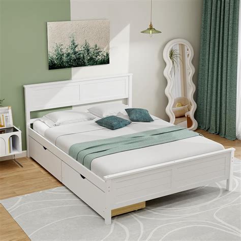 Giantex Wood Full Size Bed Frame with 2 Storage India | Ubuy