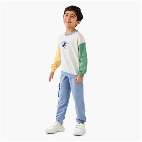 Buy Mickey Mouse Print Sweatshirt and Joggers Set from Disney at just ...