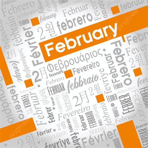 February Word Cloud Written In Spanish Template Download on Pngtree