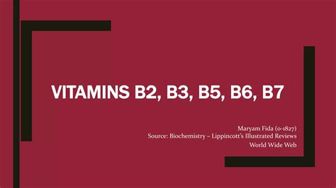 Vitamins b2, b3, b5, b6, b7 (Biochemistry – Lippincott’s Illustrated ...
