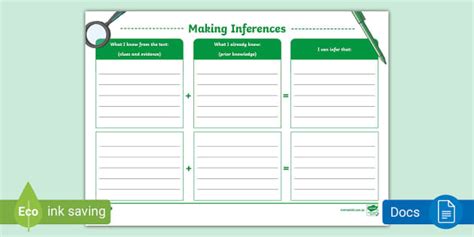 Making Inferences with Visual Support Activity Sheet