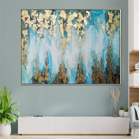 The Royal Blue Thames Abstract 100% Hand Painted Wall Painting – Dekor ...