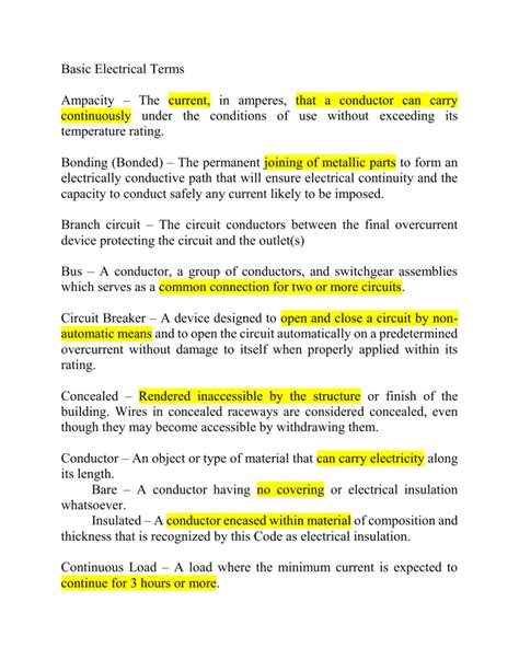 Basic Electrical Terms 的图像结果