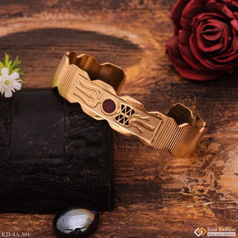 Superior quality graceful design trishul with damroo gold plated – Soni ...