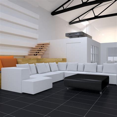 Crossville Biography 8-Pack Black/Polished 12-in x 24-in Polished ...