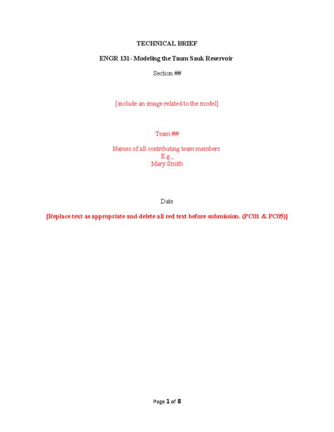 TECHNICAL BRIEF: ENGR 131 - Modeling the Taum Sauk Reservoir - Studocu