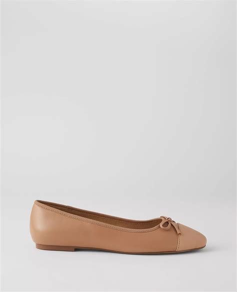 Cap Toe Leather Ballet Flats