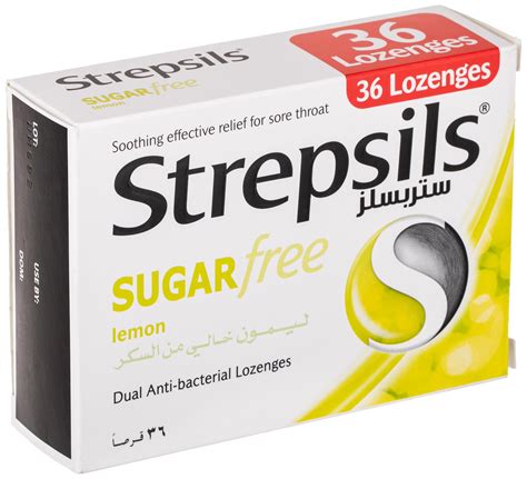 Buy Strepsils Lemon Sugar Free, Dual Anti-Bacterial Action, Soothing ...