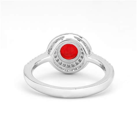 Simulated Diamond Ruby Double Halo Ring – Zisthi.com