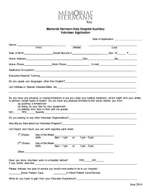 Fillable Online memorialhermann Memorial Hermann Katy Hospital ...