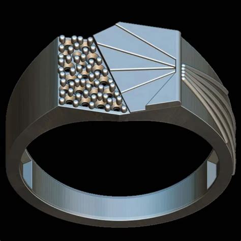 Stylish Modern Mens Ring STL File