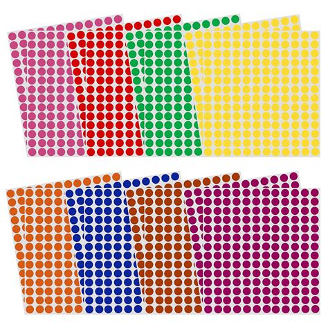 Royal Green Colored Labels 1/4 inch 8mm 5/16 Dot Stickers in Green ...