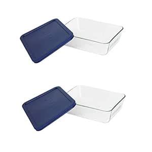 Buy Pyrex Simply Store 6-Cup Rectangular Glass Food Storage Dish,Blue ...