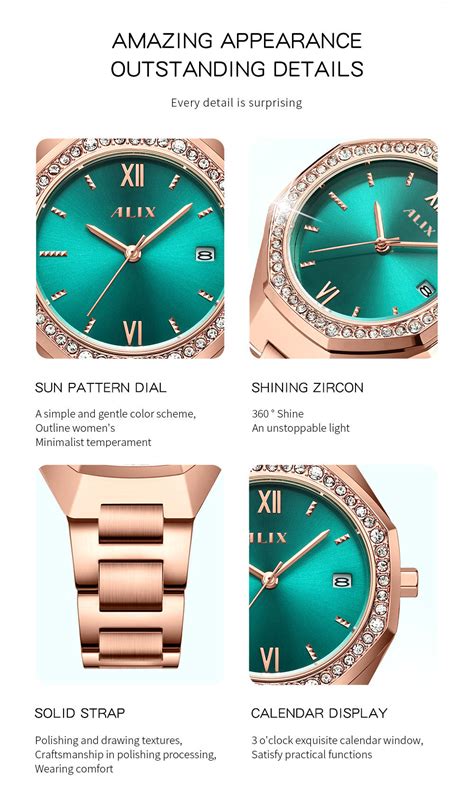 AL2531 Rosegold Octagonal case with diamond studded dial Analog Watch ...