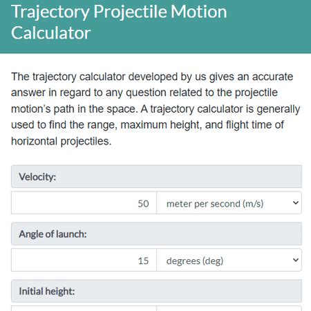 Image result for Trajectory Calculator